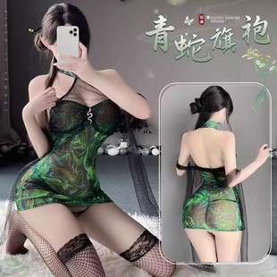2025新款性透明聚拢包臀裙情内衣性感免脱cos青蛇旗袍汉服连衣裙