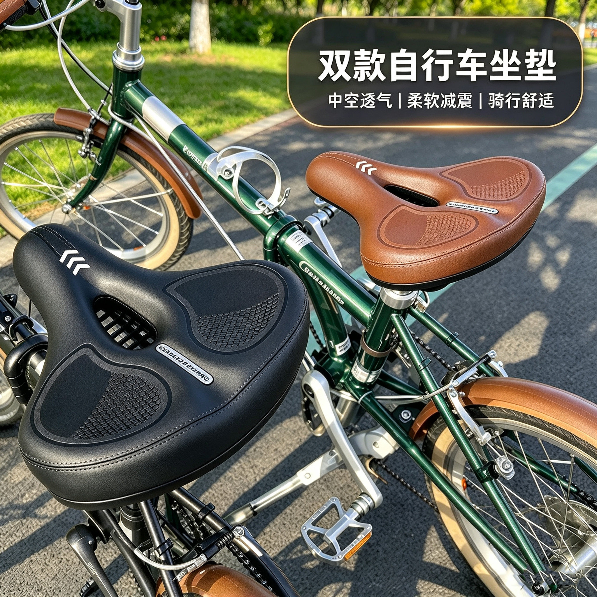 适用于喜德盛折叠自行车坐垫防屁股痛座垫超软座鞍车座子加宽加大
