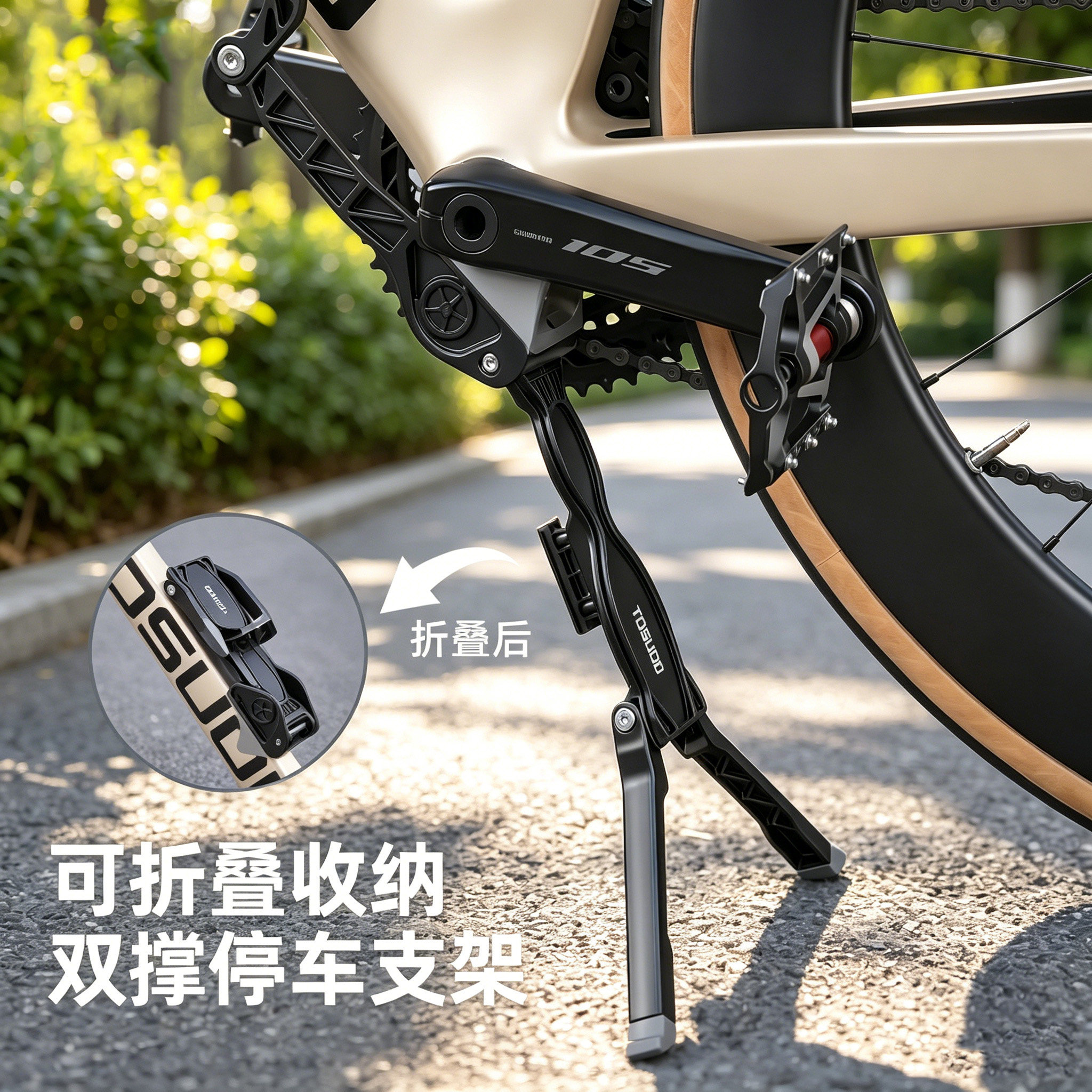 适用于捷安特自行车脚撑支架支撑脚架撑脚架山地公路车便携可折叠