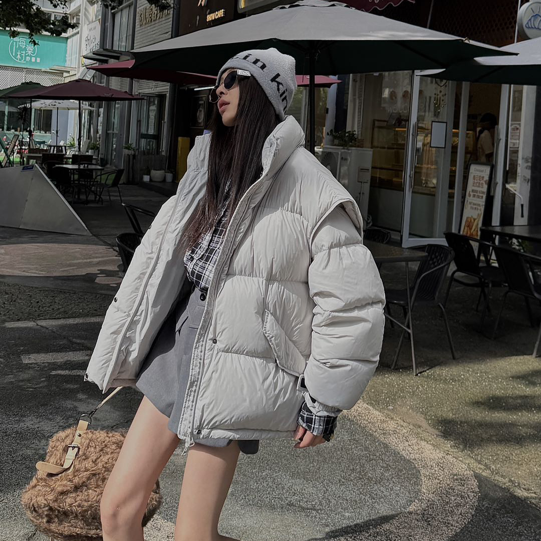 Timi缇米-新白鸭绒多穿法宽松保暖羽绒服外套(配可拆袖子)259921