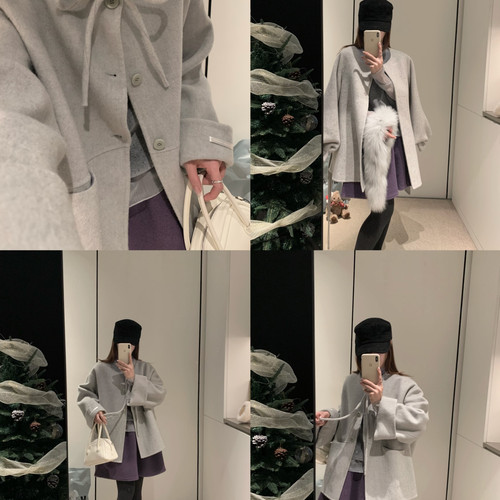 拿铁-圆领不挑人一手长巨显瘦百搭羊毛外套（含100澳毛）121611w4