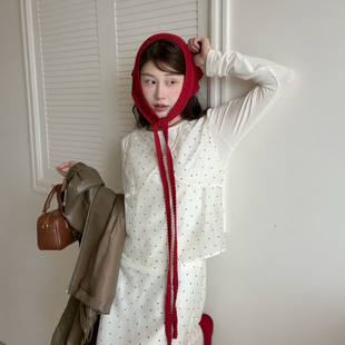 OMELET蛋卷-26年早春韩系简约百搭后颈系带长袖T打底衫HT26175