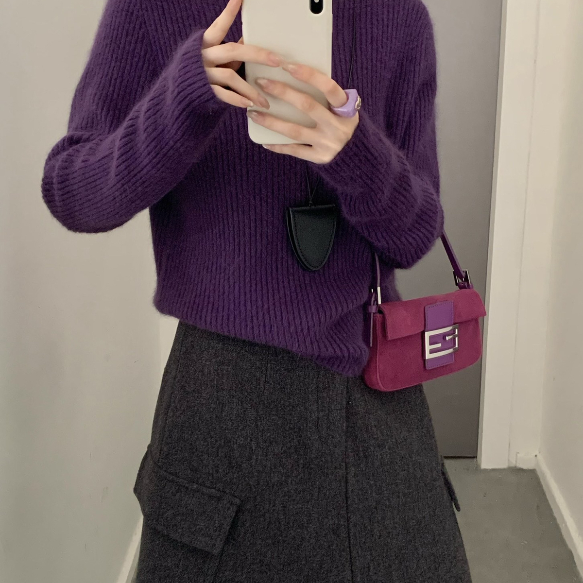 ONE TIME-毛混纺拉毛长袖毛衣温暖舒适保暖毛衣（含26兔毛）OT719