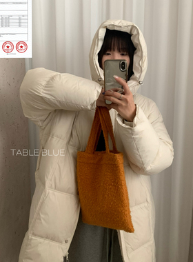 FROM ANNA/TABLE BLUE-色系韩系中长款连帽保暖羽绒服外套656025