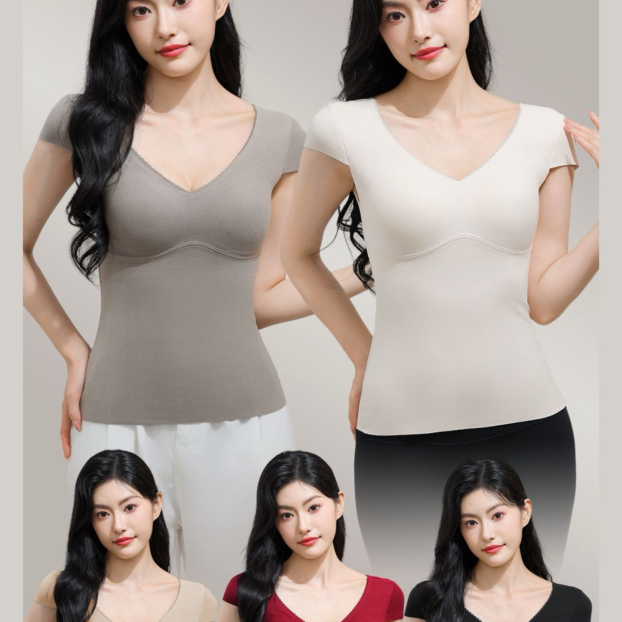 Wink薇可-型肤衣背心托胸一体式打底衫莫代尔养护保暖背心E-A-903