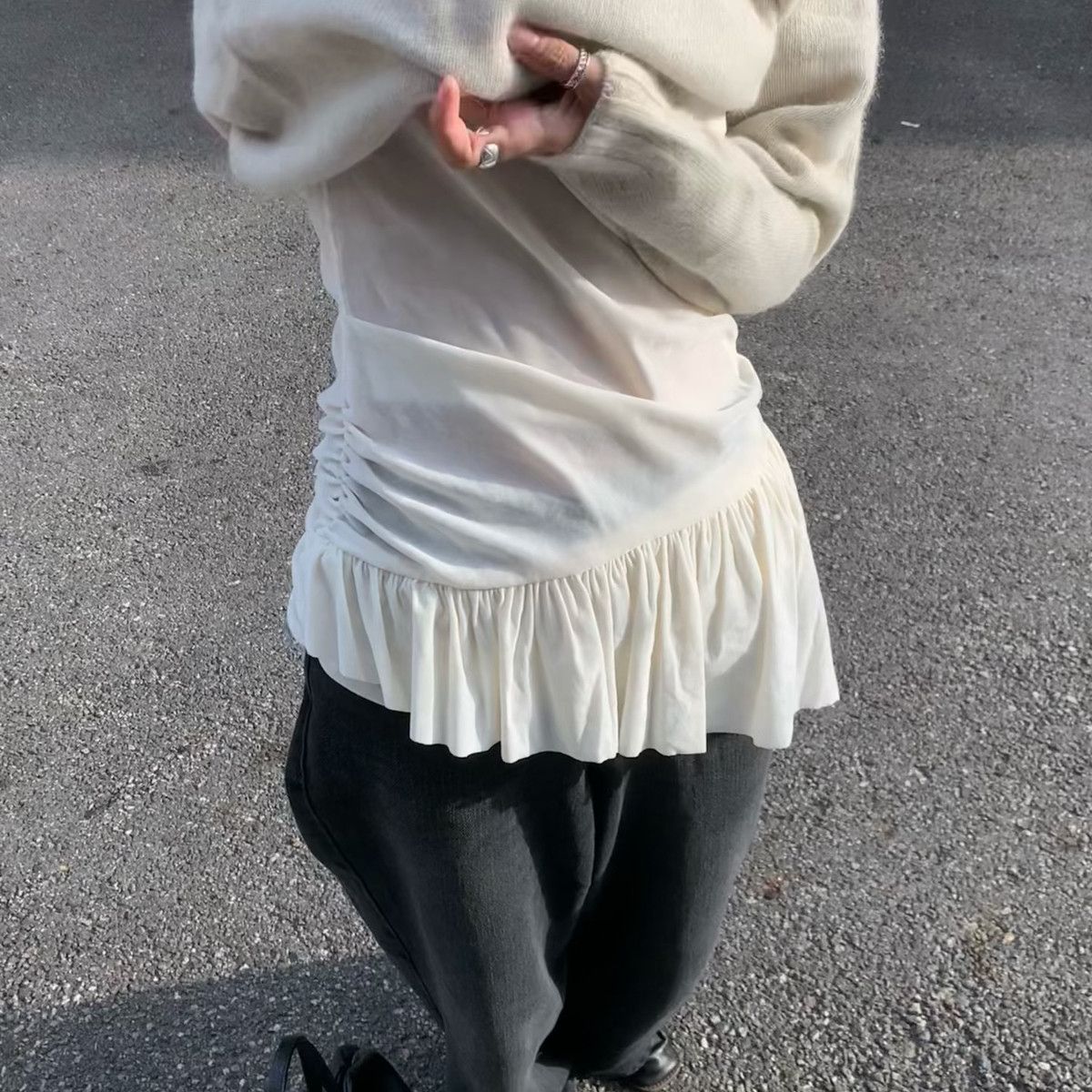 VIVIS TYPE-冬上新百搭绒面吊带裙摆背心9136