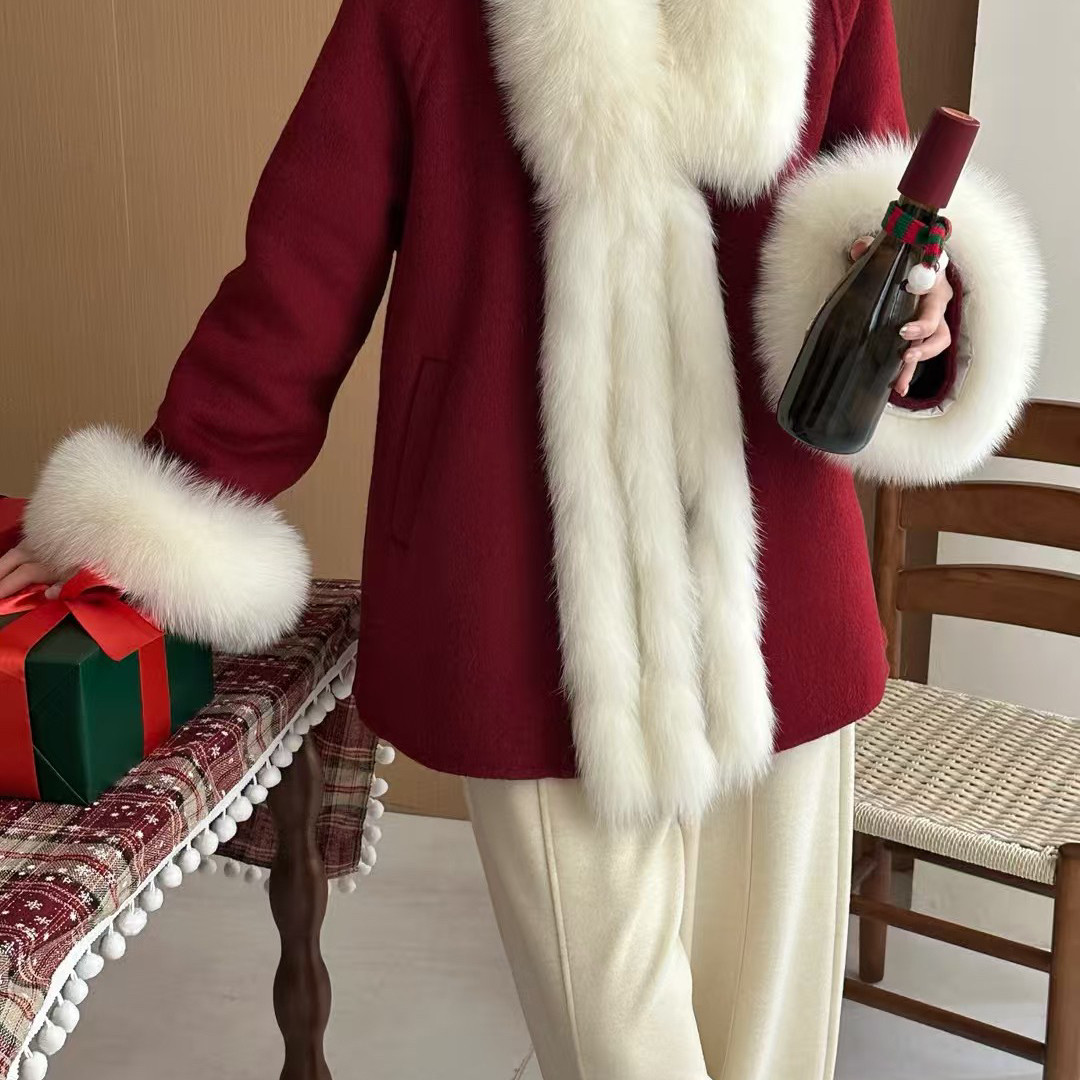 希大掌柜·崛-毛外套(配可拆卸狐狸毛领+毛袖)（含68.8澳毛）GY11