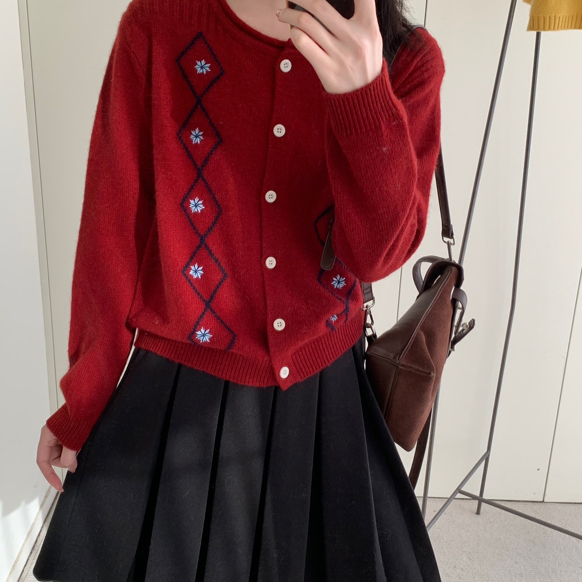 MUUTIS牧缇-案印花卷边阿拉善骆驼保暖毛衣（含50.6绵羊毛）SFR04