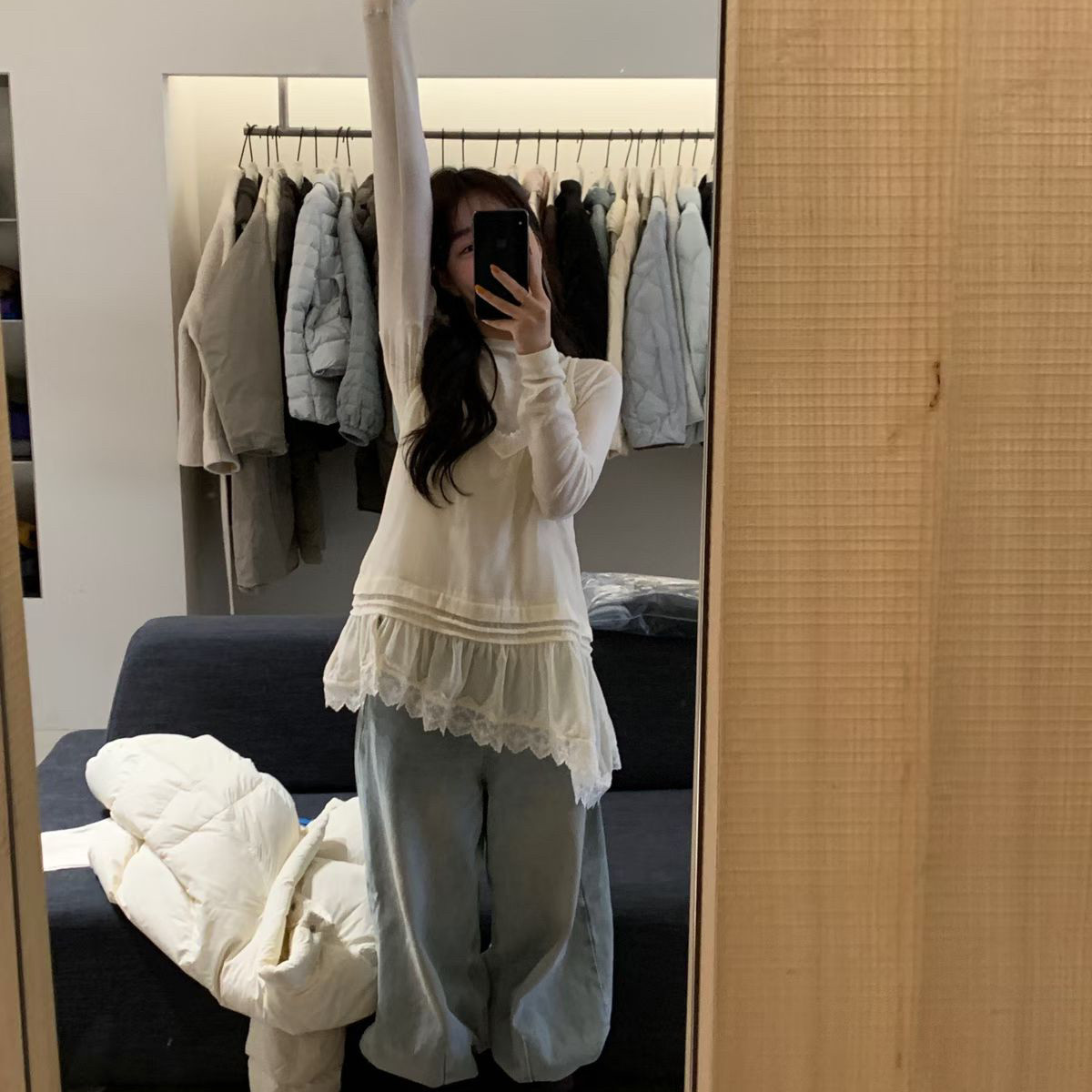 TMP 甜莓派-26年早春丝绒蕾丝吊带背心+圆领套头T恤套装1563,孕妇装/孕产妇用品/营养,连衣裙,淘宝优惠券,粉丝福利购,淘宝优惠卷