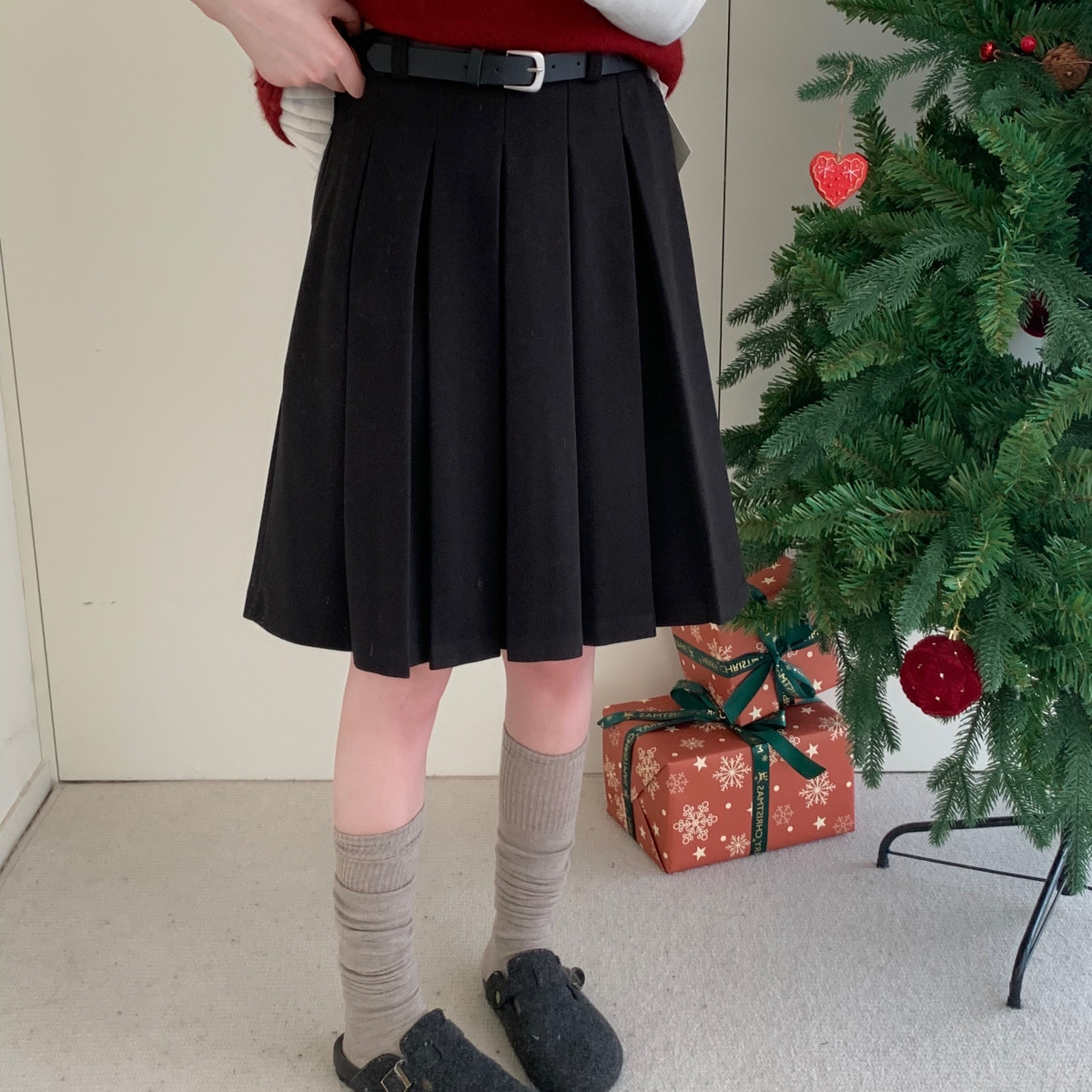 MUUTIS牧缇-上新韩系学院百褶短裙百搭日常半身裙(配腰带)MT-6638