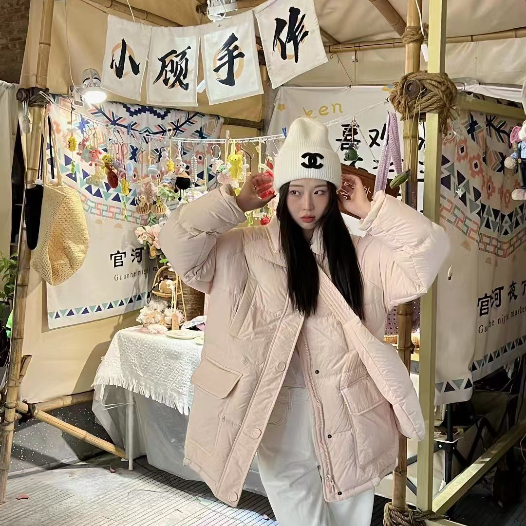 熹妃-级小众中长款加厚蓬松中长款保暖羽绒服外套(配包包)YS1-612