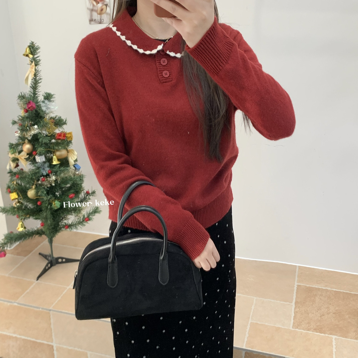 Flower keke-冬季羊毛气质通勤保暖毛衣（含41.6绵羊毛）PJqbh457
