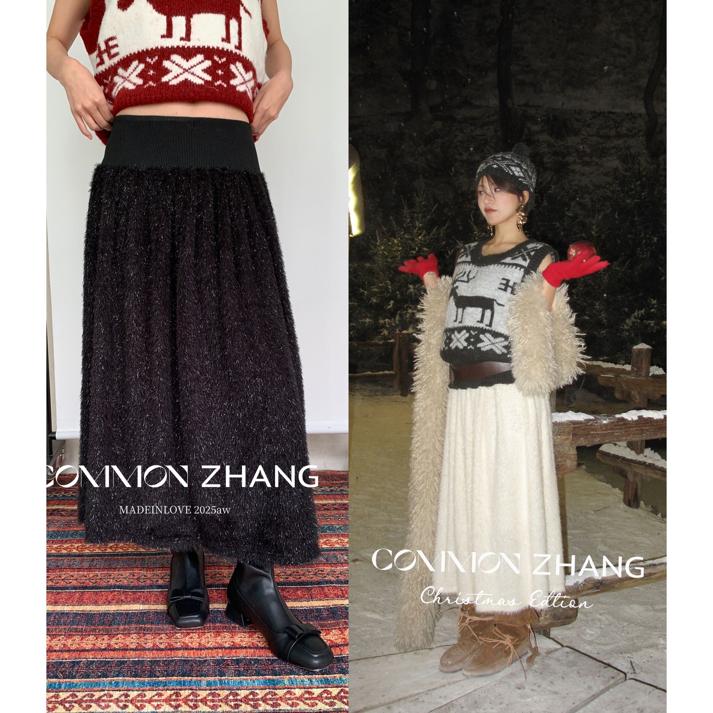 CZ ZHANG-节日限定日杂时尚闪闪晶晶蓬松大摆半身裙42103