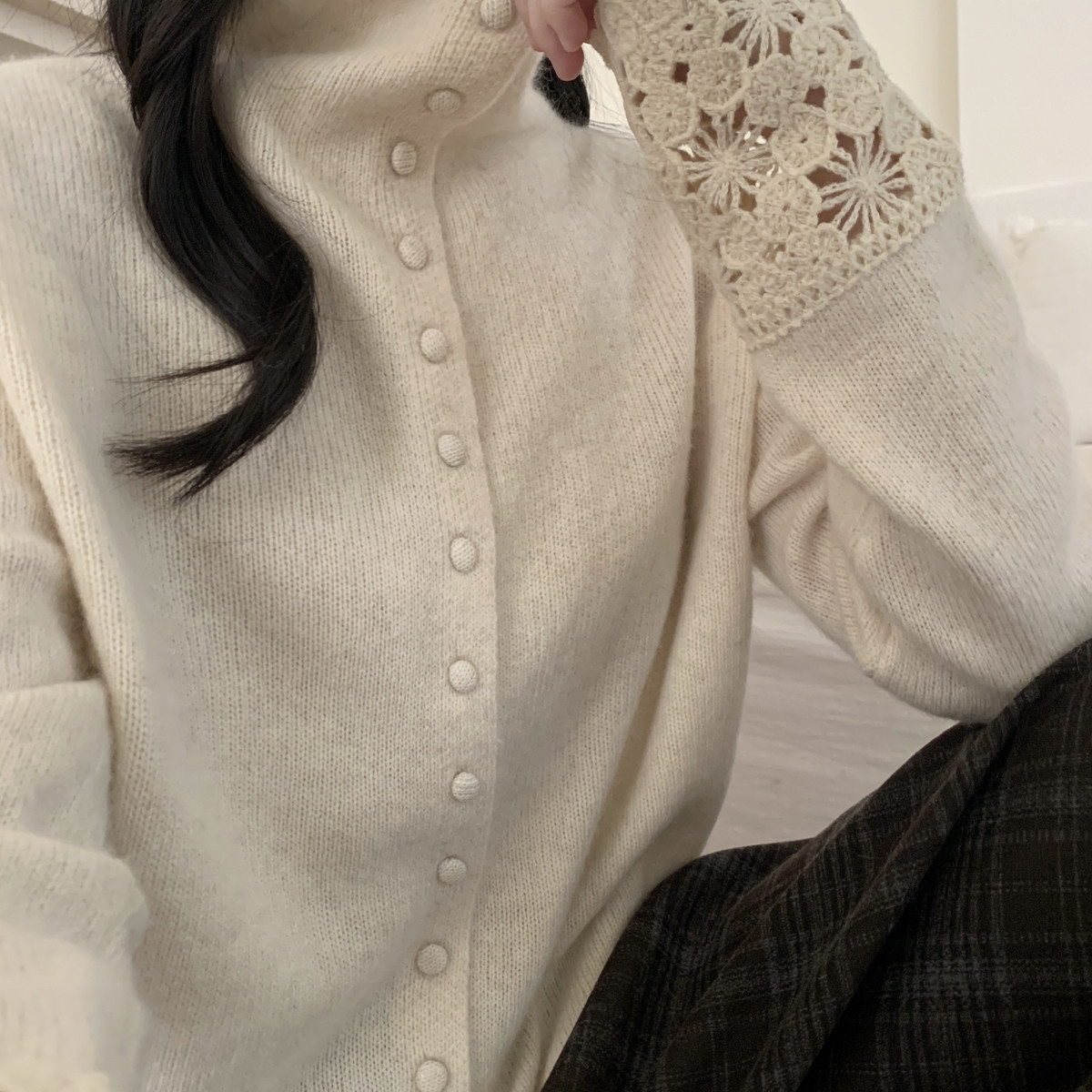 MUUTIS牧缇-立领单排扣阿拉善骆驼针织开衫（含50.6绵羊毛）HSCF2