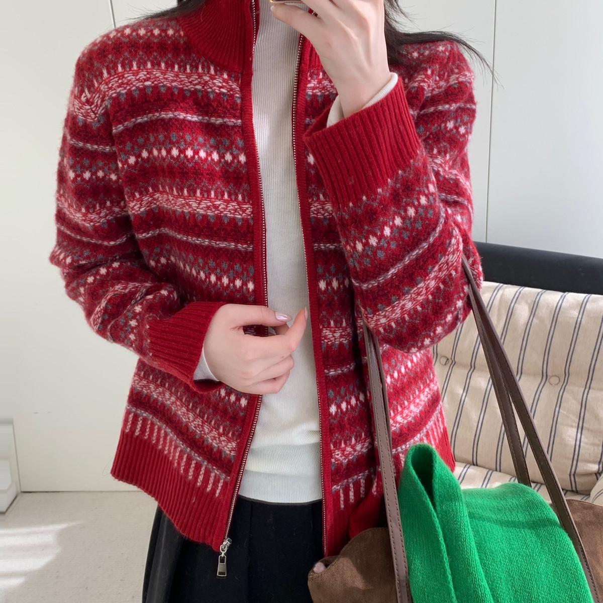 MUUTIS牧缇-系简约费尔岛圣诞提花羊毛保暖毛衣（含100羊毛）GXB6