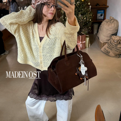 MADEIN OST-早春新品20羊毛慵懒宽松镂空针织开衫（含20羊毛）S88