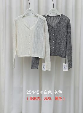 T.G-韩系简约纹理感镂空百搭针织开衫YS-25445