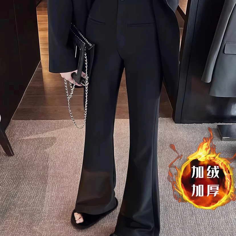 MOJITO-黑色微喇叭裤设计感小众新款显瘦休闲裤11277