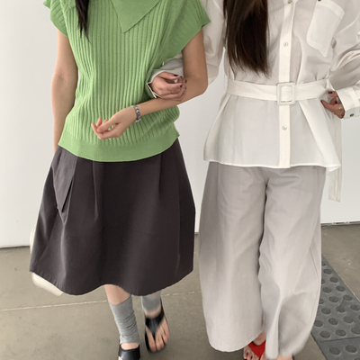 THIRTEEN 拾叁-26年早春极简风彩色短袖毛织针织衫F26