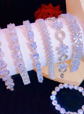 超闪高级感锆石水晶手链气质白搭