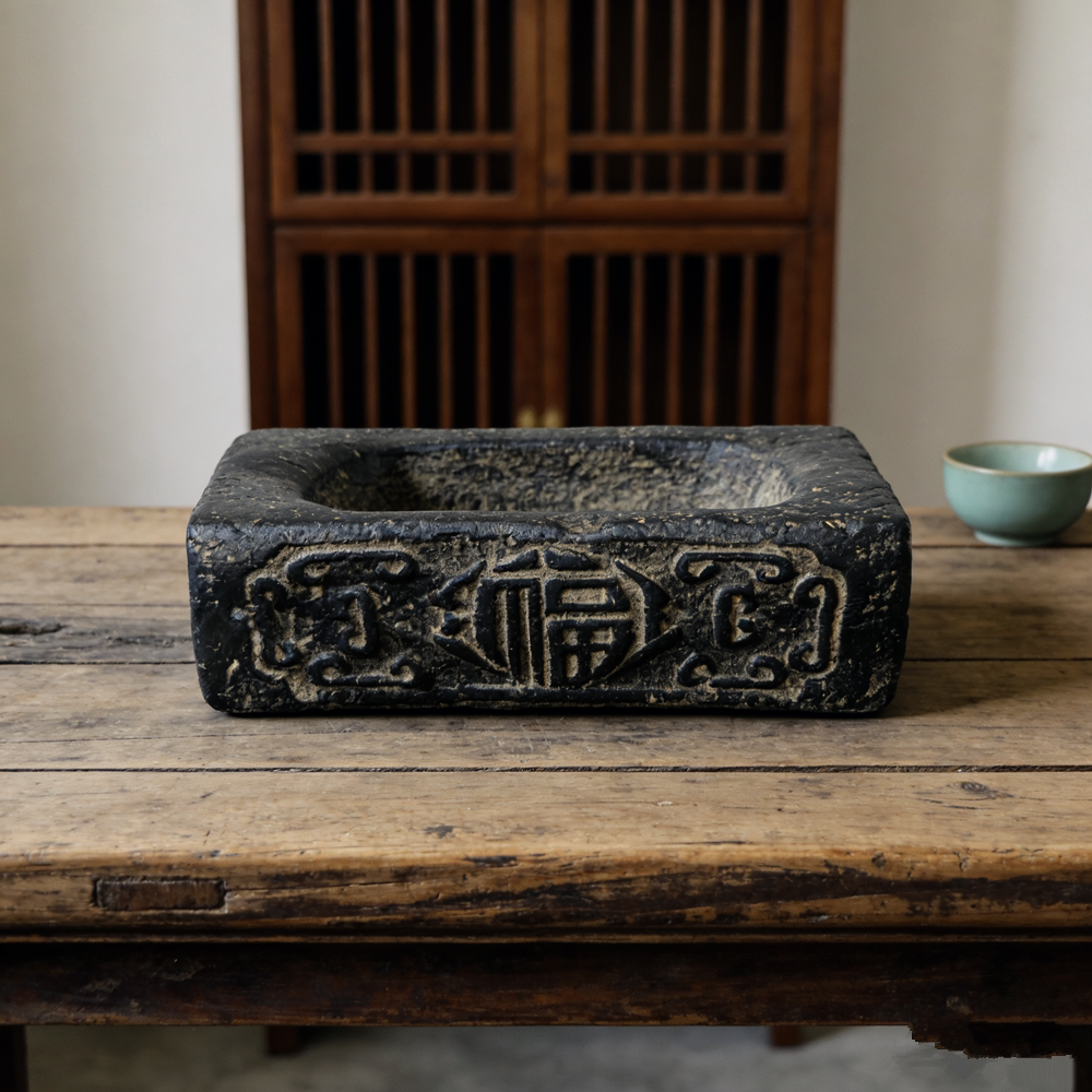 中国风仿古无孔砖菖蒲花盆