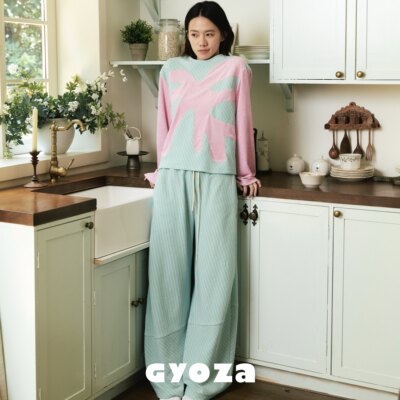 GYOZA条纹绒感长袖居家服套装