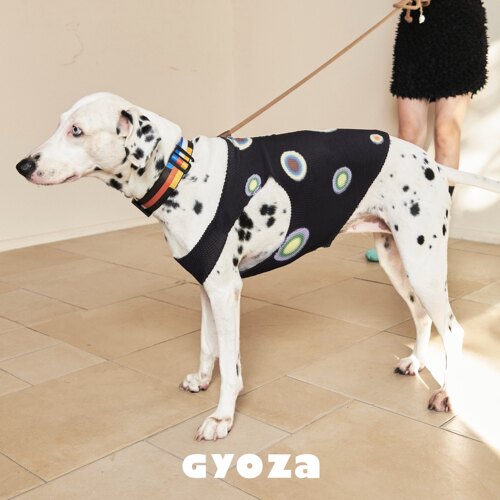 GYOZA波点光晕印花狗狗压褶背心 高级感透气高弹力人宠同款吊带