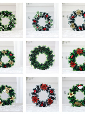 圣诞节仿真绿植花环庭院毛条家居户外墙壁装饰挂件