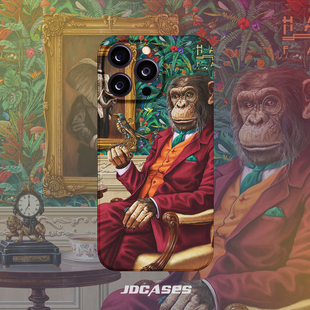 前卫金属Haken Fauna蒸汽朋克大猩猩iphone15promax全包软壳菲林手机壳安卓