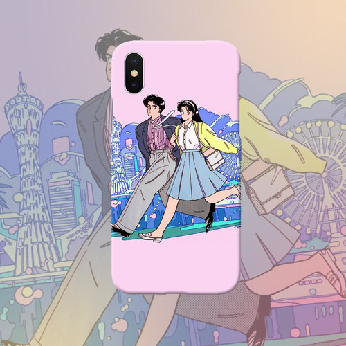 情侣卡通CITYPOP日系iphone15promax全包软壳半包硬壳菲林手机壳安卓