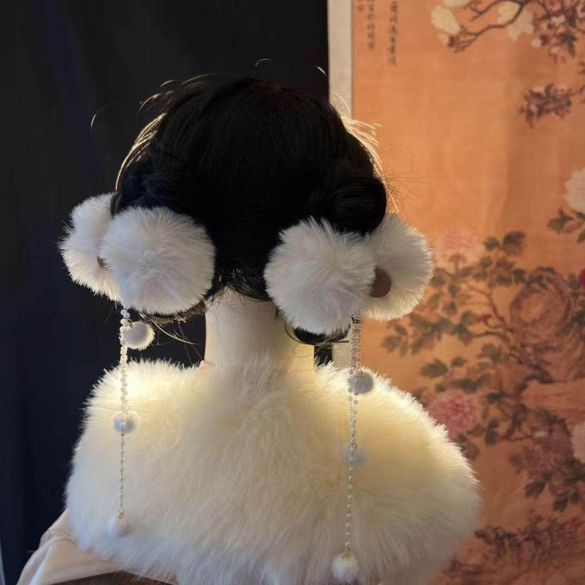 梦金陵 原创毛球古风流苏抓夹汉服秋冬可爱发饰百搭配饰中国风,饰品/流行首饰/时尚饰品新,发饰,淘宝优惠券,粉丝福利购,淘宝优惠卷