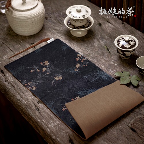 香云纱纯手工织桂花茶席家用干泡茶道配件茶垫 50cm*22cm