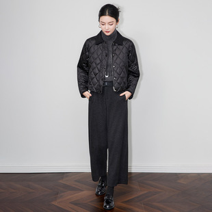 轻奢光泽感复古巴恩风90白鸭绒羽绒服短款外套保暖防风女