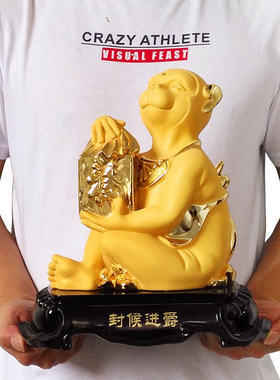沙金十二生肖猴摆件树脂工艺品猴年属相吉祥物送生日礼品厂家