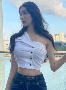 MISS WU MD232气质女人味~紧身露腰短袖衬衫se