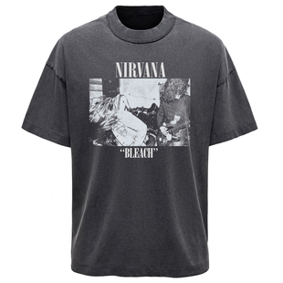 HOTROCK热石摇滚T恤Nirvana涅槃乐队Grunge垃圾复古做旧Vintage