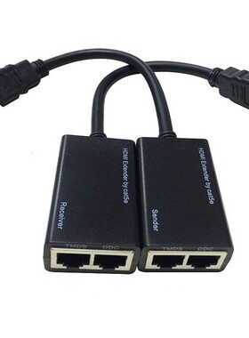 MI延长器双网线转hdm输高清网络rj45信号放L大1i器30米信传080P