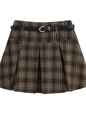 复古格纹校园风时尚半身裙女装春季高腰显瘦短裙百搭小个子a字裙