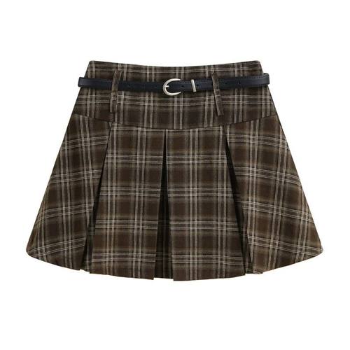 复古格纹校园风时尚半身裙女装春季高腰显瘦短裙百搭小个子a字裙