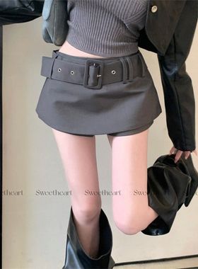 黑色设计感百搭半身裙女秋季新款高腰显瘦包臀裙辣妹防走光短裙子