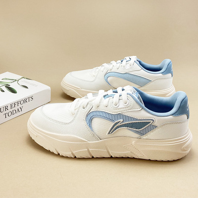 李宁板鞋男鞋夏季低帮休闲鞋轻便透气耐磨时尚增高运动鞋AGCV073