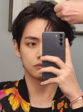 BTS防弹少年团V金泰亨同款米粒彩色石手链松石眼睛潮弹力绳手环圈