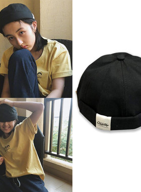 向往的生活张子枫同款黑色瓜皮帽可盐可甜复古百搭休闲四季地主帽