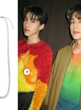 BKPP同款满钻锆石钛钢底项链圈颈