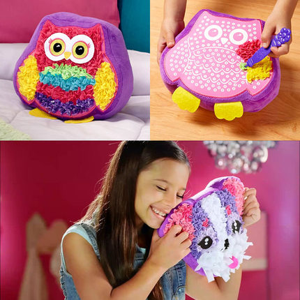 出美国Plush Craft pillow儿童手工DIY戳戳乐抱枕材料包女生玩具