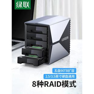 绿联硬盘阵列盒磁盘柜3.5 2.5英寸raid多盘位外接外置固态机械