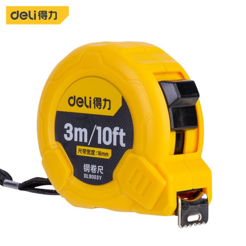 得力（deli）钢卷尺家用公英制米尺盒尺拉尺木工尺伸缩尺小迷你卷