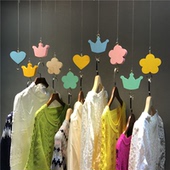 服装 货架衣服展示架 店吊环吊挂衣架挂钩钢丝吊链星星悬挂吊架童装