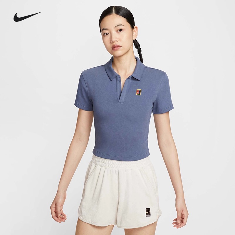 Nike耐克网球服25新女子温网短款POLO衫运动上衣快干透气HJ8993