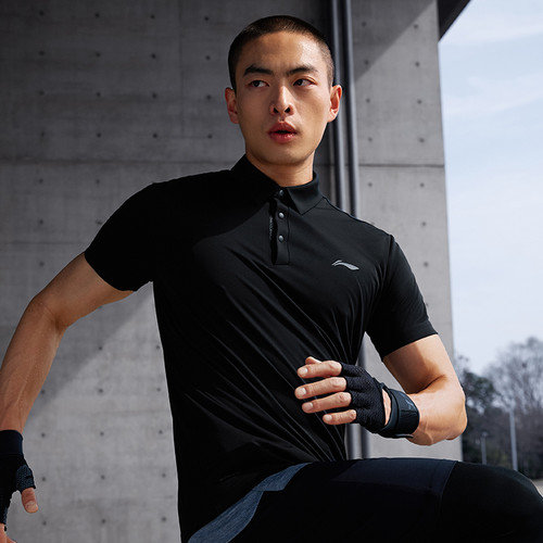李宁健身系列polo衫男士2024新款夏季翻领速干运动短袖T恤APLU119
